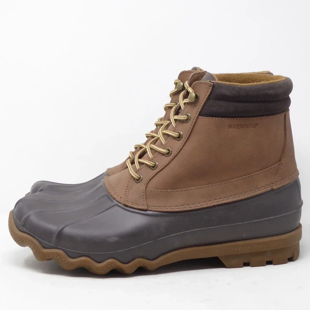 Sperry Mens Brewster Duck Boots Brown Waterproof Insulated STS19273 Size 9.5